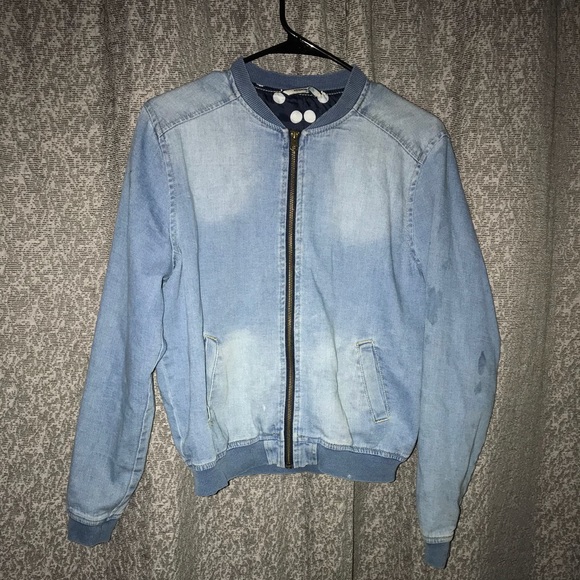 💔SOLD💔 Denim bomber jacket - Picture 2 of 5